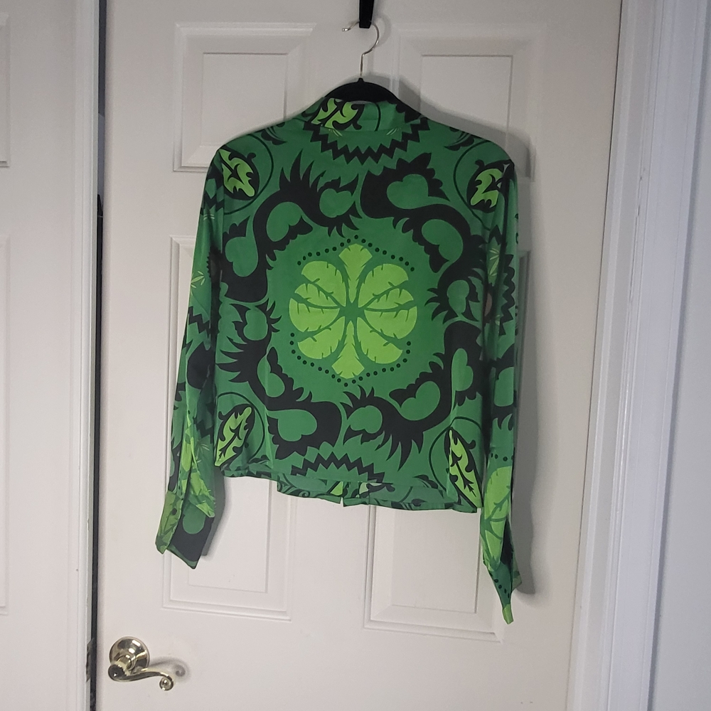 Green Patterned Women's Blouse